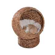 Letto per gatti in rattan con cuscino ¨C Zephmum ¨C Marrone 50x42x60 cm