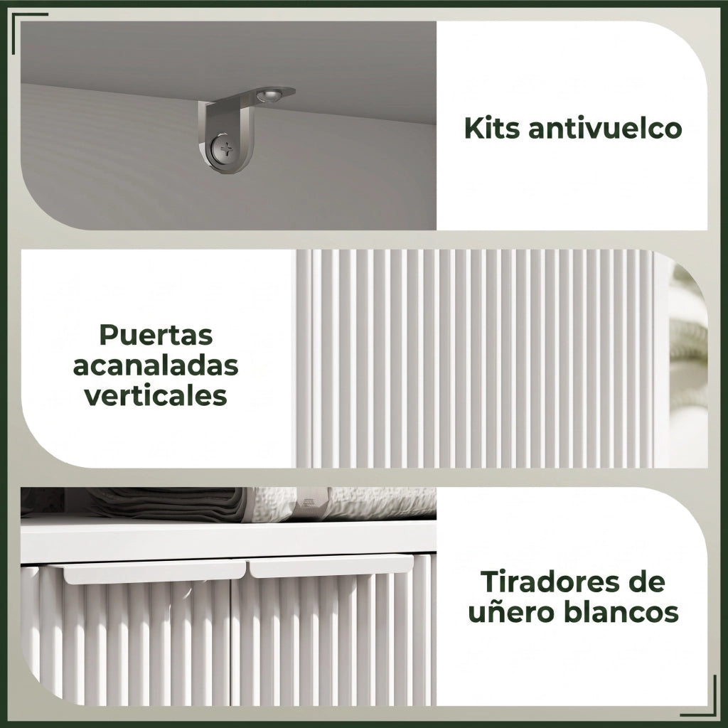 Mobiletto Sottolavabo con 2 Ante e Compartimento Aperto ¨C Zephmum ¨C Bianco 60x33x63 cm