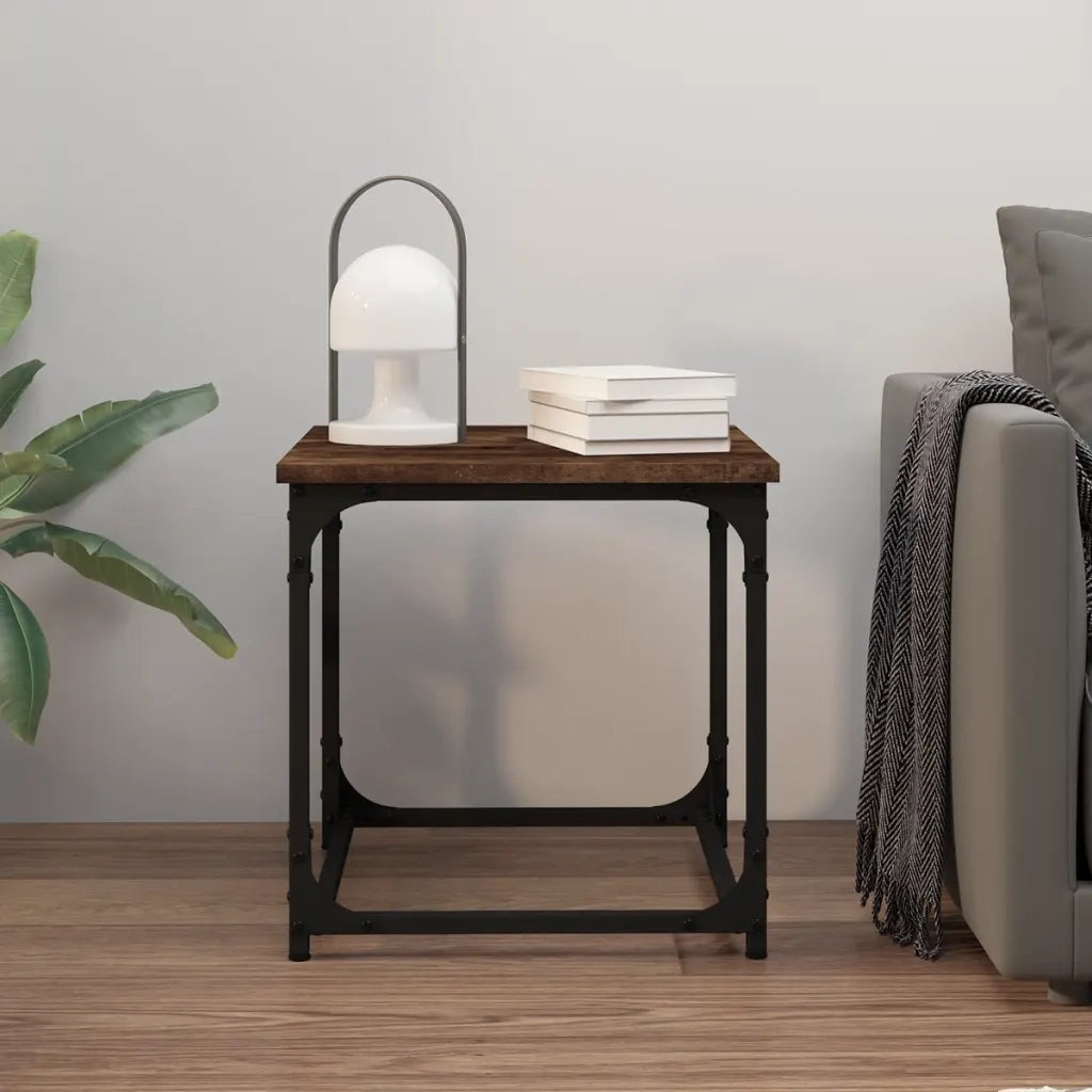 Tavolino da Salotto Rovere Fumo 40x40x40cm in Legno Multistrato 823289