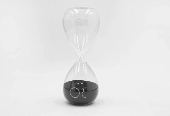 Sabbia orizzontale in vetro nero-grigio scuro 8x20 cm 30 minuti - cronometro decorazione interna