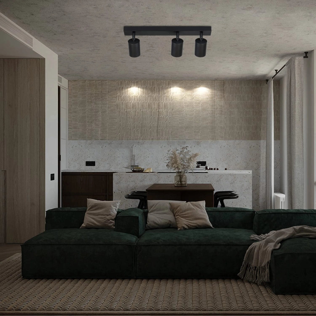 ZMH Faretto da soffitto a 3 luci Moderna plafoniera 42CM GU10 per camera da letto Whonzimmer