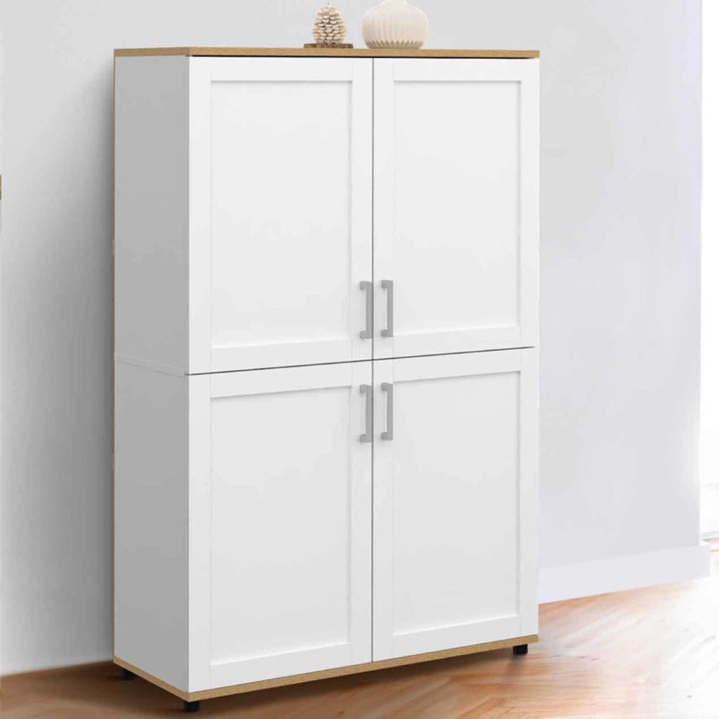 Tablero alto de 2 puertas VITO blanco y efecto haya H. 125 cm