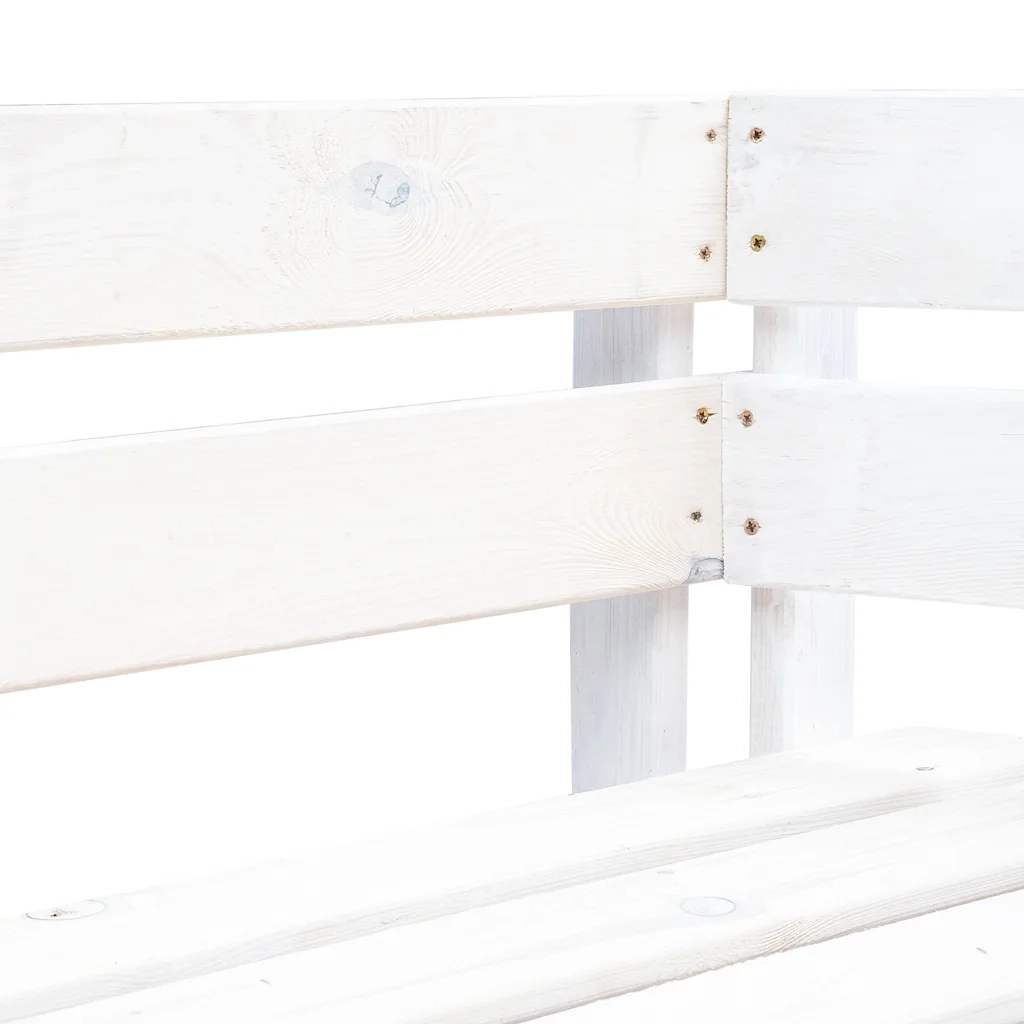 Panchina Angolare da Giardino | Panca da Giardino su Pallet in Legno Bianca
