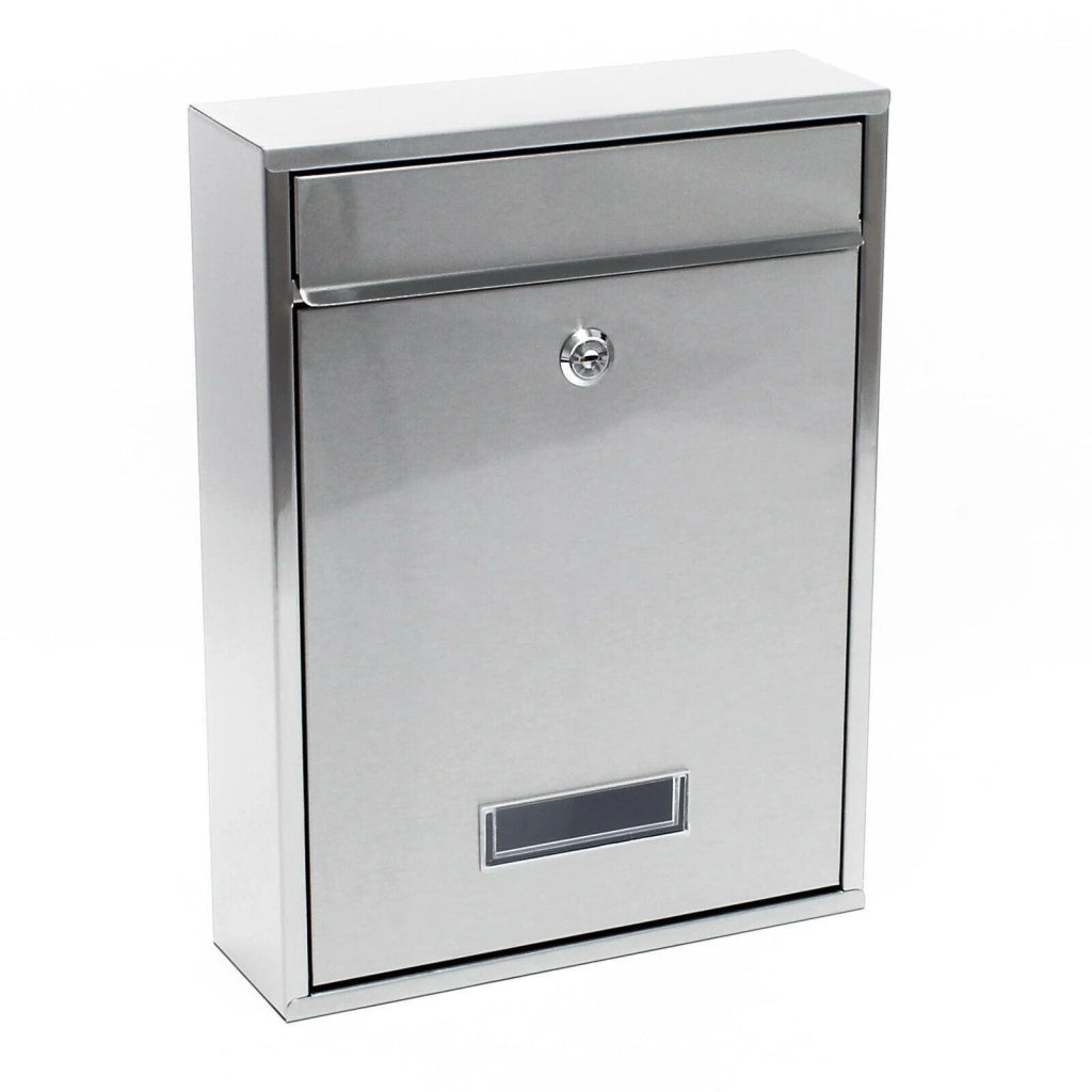 Cassetta postale di design da parete acciaio inox argento 16_0000058