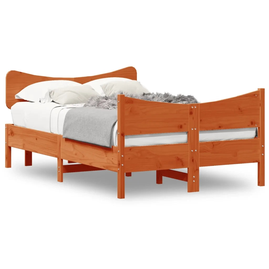 vidaXL Letto senza Materasso Marrone Cera 120x190 cm in Legno di Pino