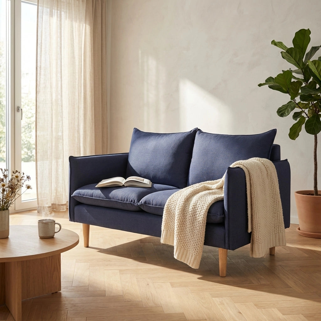 Divano 2 posti stile scandinavo in Tessuto cm 130x84x82 - LEO