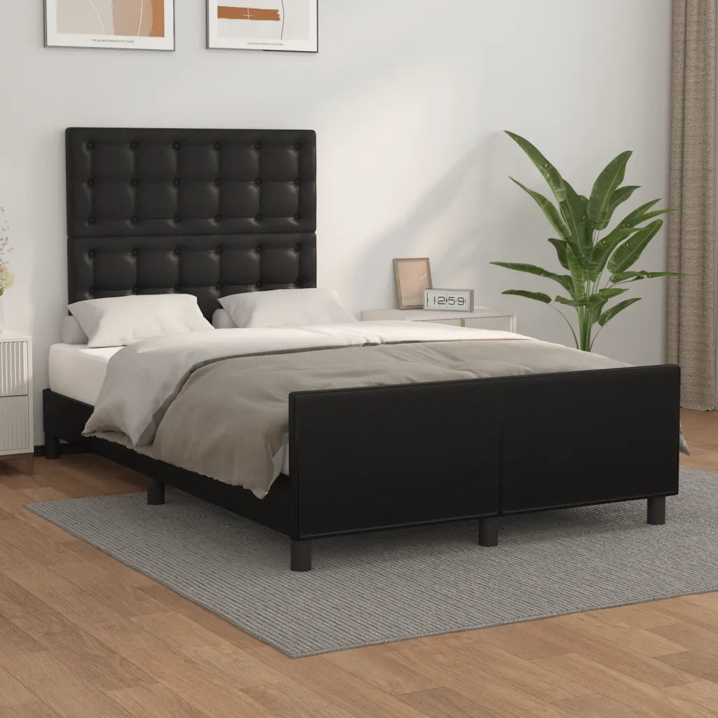 Giroletto con Testiera Nero 120x190 cm in Similpellecod mxl 116234