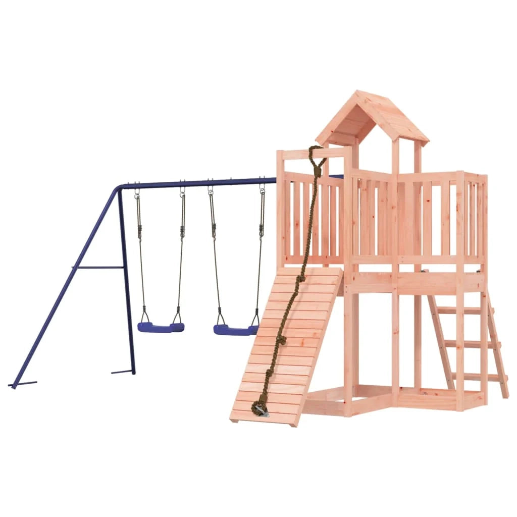 Altalena per parco giochi da esterno scivolo altalena robusta giochi da giardino 357 x 248 x 214 cm legno massello di abete Douglas 02_0004797