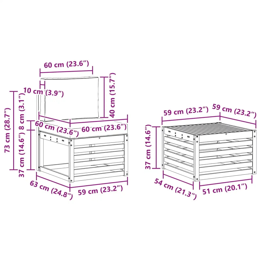 Set di divani da esterno 7 pcs Grigio Naturale e Chiaro 3374406