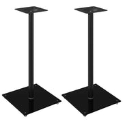 Pedane per Casse 2 pz Nero Vetro Temperato Design a 1 Pilastro CFW4850011