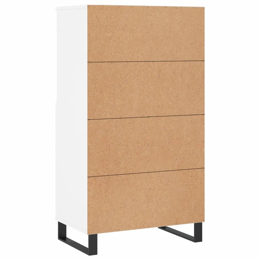 Credenza Alta Bianca 60x36x110 cm in Legno Multistrato