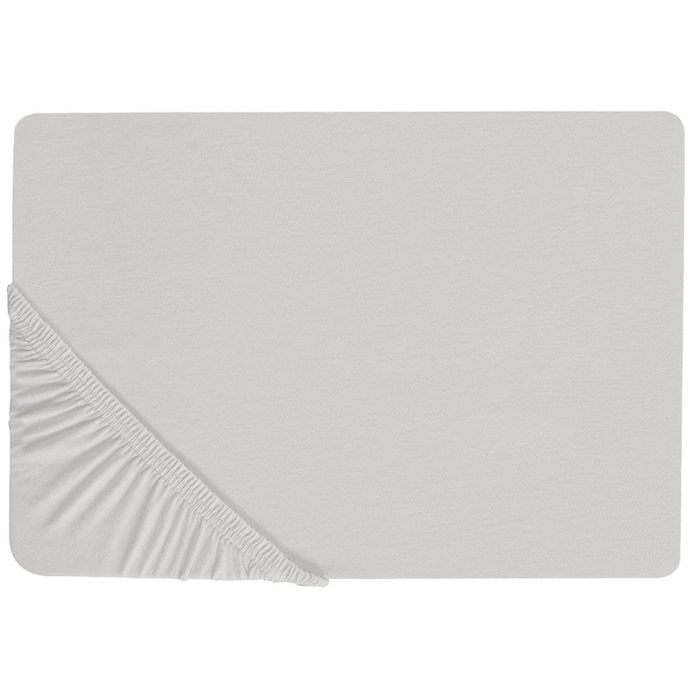 Lenzuolo con angoli cotone grigio chiaro 200 x 200 cm con bordi elastici modello classico a tinta unita camera da letto classica