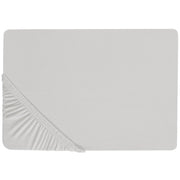 Lenzuolo con angoli cotone grigio chiaro 200 x 200 cm con bordi elastici modello classico a tinta unita camera da letto classica