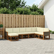 Set di divani da esterno con cuscino 8 pcs Naturale e Crema