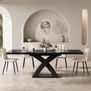 TAVOLO da pranzo allungabile 120-160 cm in MDF e metallo nero