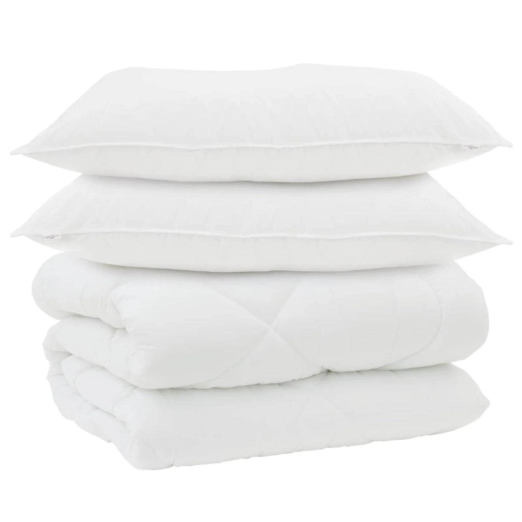 Duvet Invernale con cuscino 3 pcs Bianco Microfibra 3377851