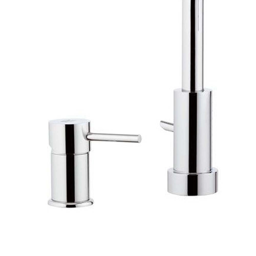 Rubinetto per bordo vasca made in italy serie suvi, dotato di doccetta minimale