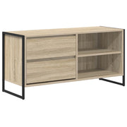 Mobile porta TV rettangolare funzionale per soggiorno 100 x 36 x 49,5 cm stile industriale realizzato in legno composito Sonoma 02_0054560