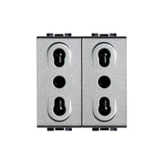Living Int. - Presa duplex bipasso 2P+T 10/16A 250 Vac - NT4180/2