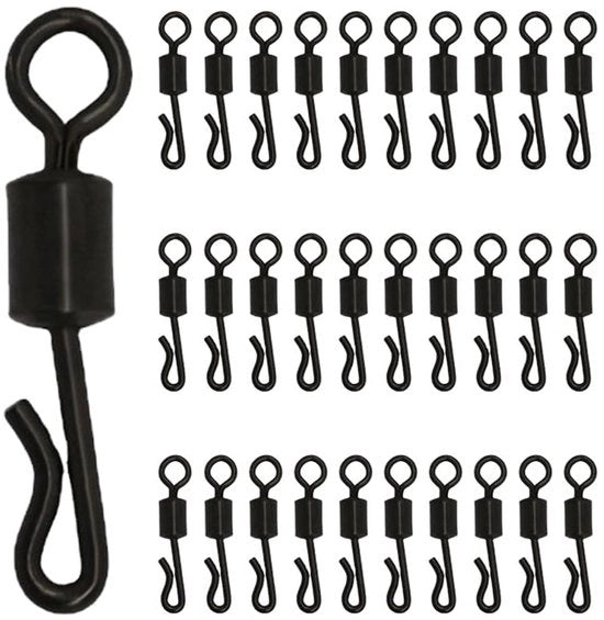 Accessori per la pesca - Rotazione 360° - 30 pezzi - Cambio rapido - Wartel per pesca - Materiale in lega di rame - Resistente allo sfregamento e alla collisione