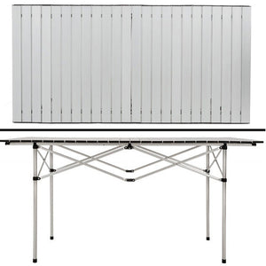 Tavolo Arrotolabile in Alluminio 70 X 140 x 70 Picnic Campeggio Giardino Casa