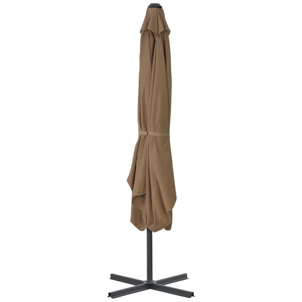 Ombrellone da Esterni con Palo in Acciaio 250x250cm Tortora 44884