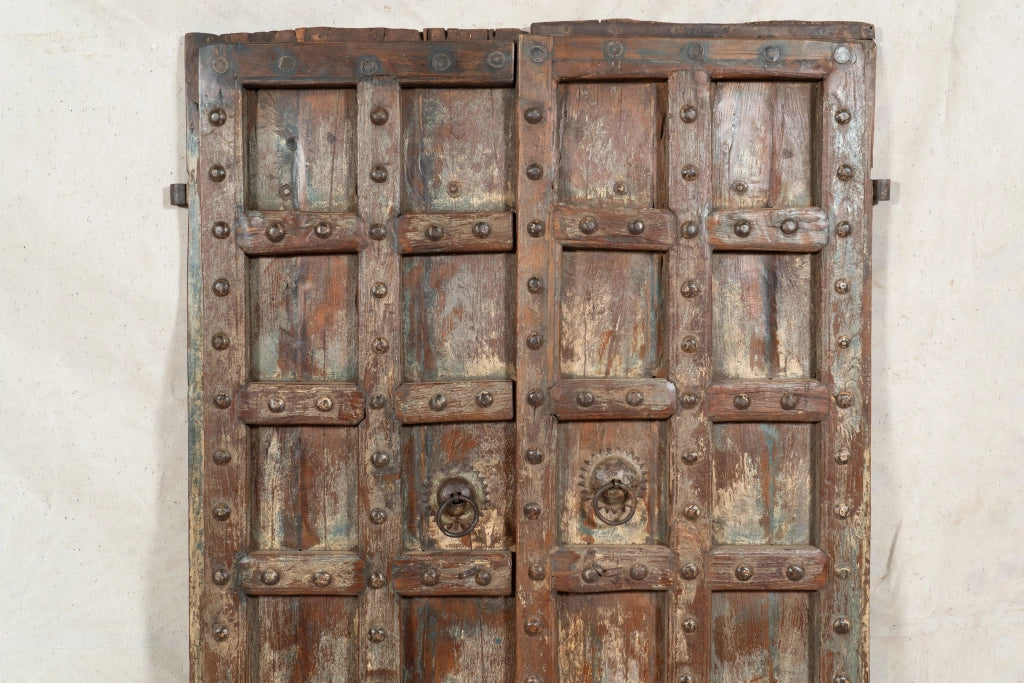 Biscottini Porta portone in legno massello e ferro da interno o da esterno vecchia e antica medievale scorrevole