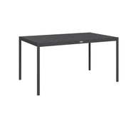 TAVOLO DA GIARDINO A DOGHE PER 6 PERSONE IN ACCIAIO E ALLUMINIO, 145X90X74 CM, GRIGIO SCURO