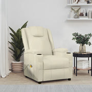Poltrona Massaggiante Bianco Crema in Similpelle 321312