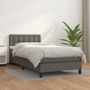 Giroletto a Molle con Materasso-Struttura Letto Grgio 80x200 cm in Similpelle 643663
