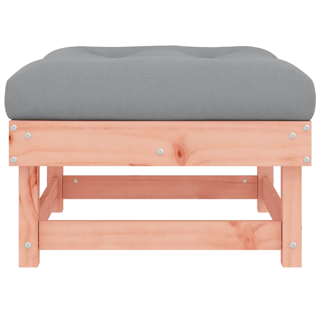 Poggiapiedi da Giardino con Cuscino Legno Massello di Douglas