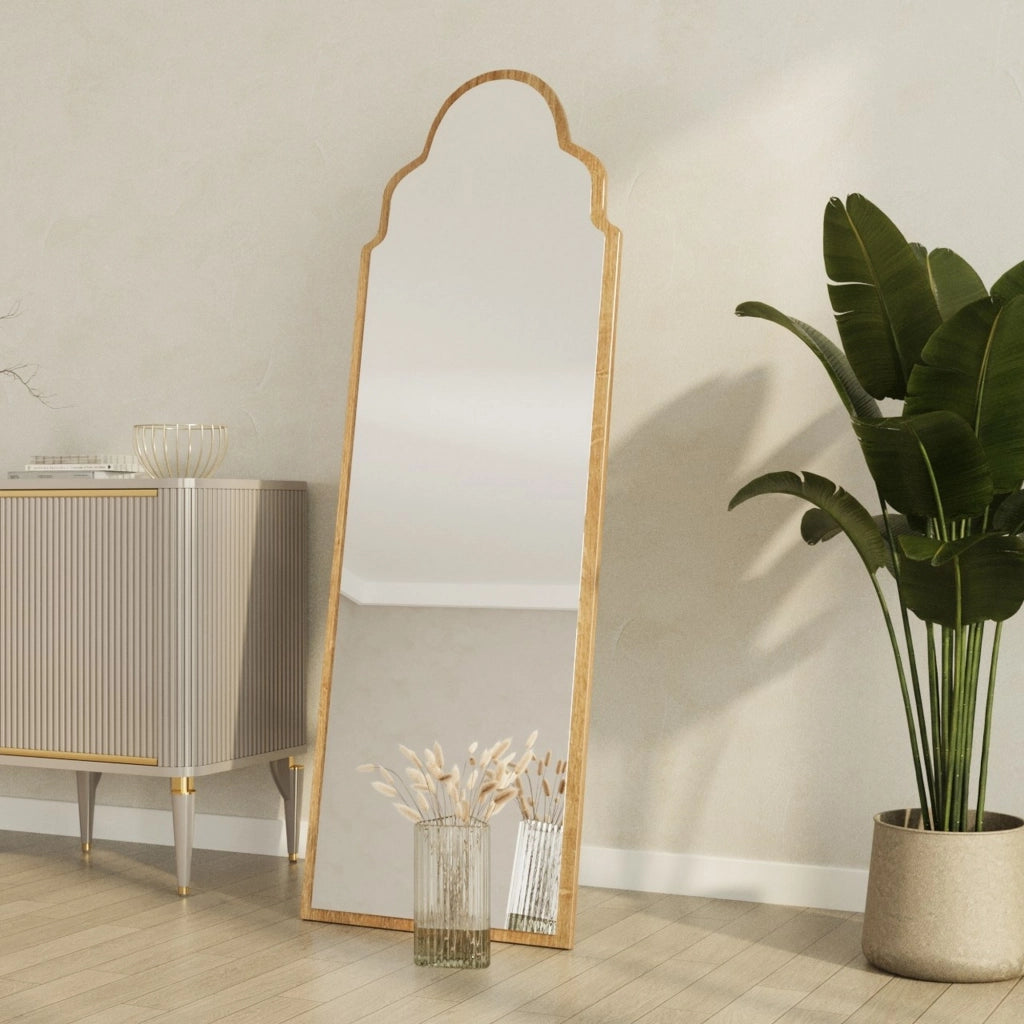 Vitta, Specchio Forma Rettangolare, 50x160h cm Marrone Rovere