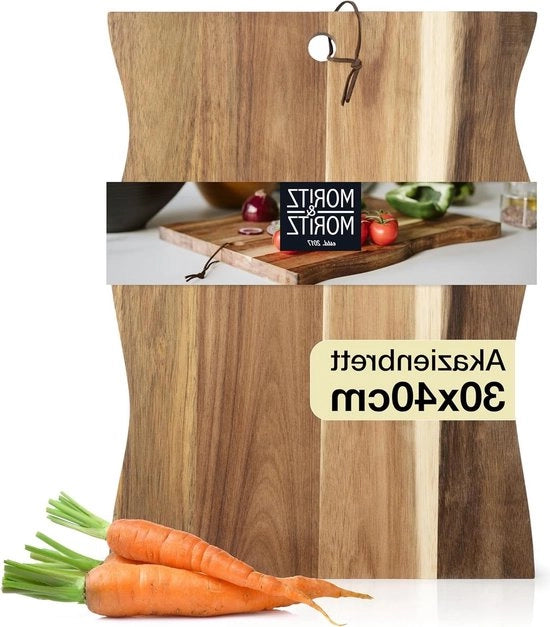 Panno di taglio in acacia antibatterico da 30x40x2cm per cucina - taglio di pane verdure frutta carne formaggio