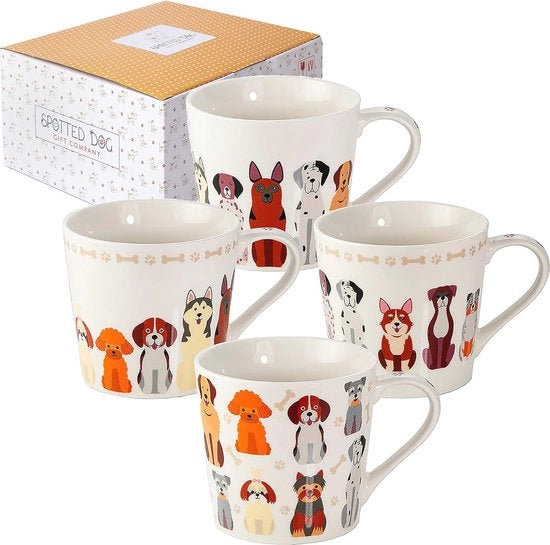 Set di Ciotole per Caffè e Tè per Cani - Ciotole in Ceramica per 380 ml, Resistenti al Microonde e al Lavastoviglie
