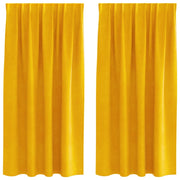 Tende Oscuranti | Tende Blackout 2 pz Giallo senape 140 x 175 cm Velluto