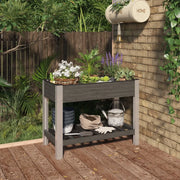 Fioriera Rialzata Giardino con Ripiano Grigia 100x50x75 cm WPC 362569