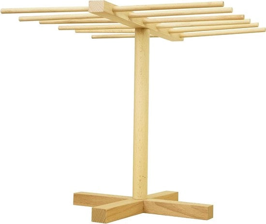 Pasta Asciugacapelli a Stendino in Legno di Faggio Naturale - Racks di Stoccaggio per Nidi di Pasta - Organizzazione semplice del cibo secco