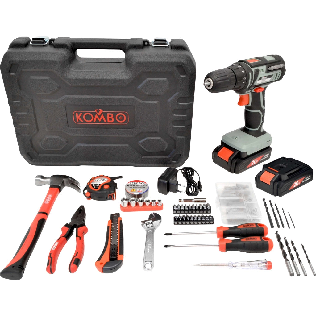 Kit Trapano Avvitatore 2 Batterie 20V + 127 Accessori