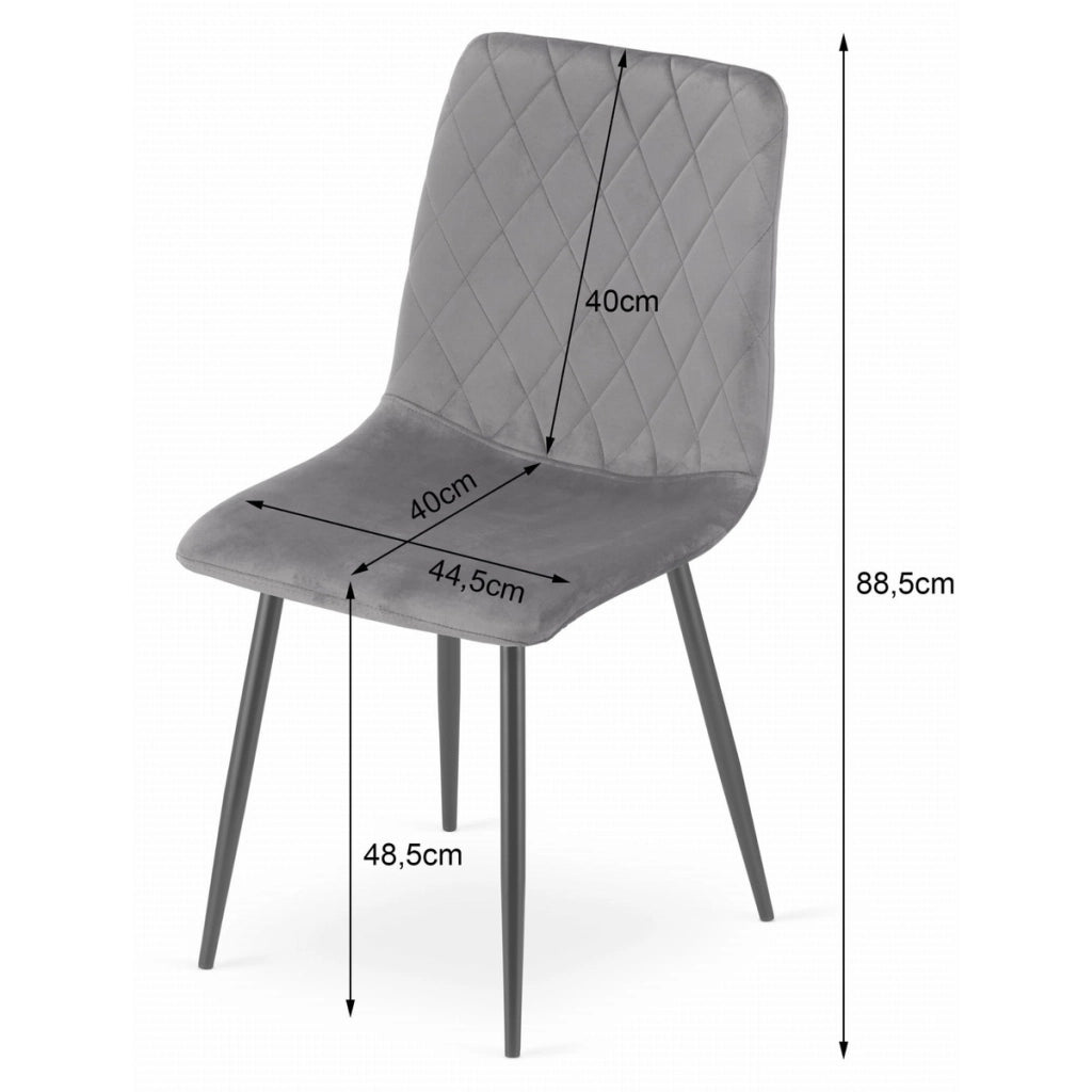 Sedia Turin in velluto verde scuro con trapuntatura a rombi