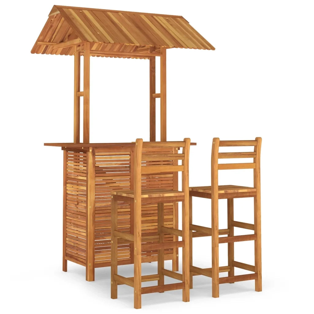 Set da Bar per Giardino 3 pz in Legno Massello di Acacia 3116004