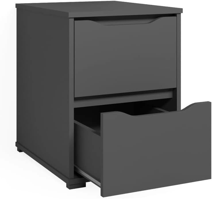 Comodini camera da letto Ruben, Antracite, 40.2 x 53.6 cm, adatto come comodino per letti boxspring