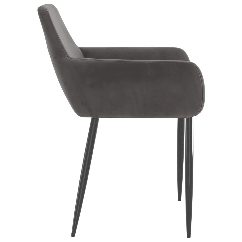 Sedie da Pranzo 2 pz Grigio Scuro in Velluto cod mxl 51102