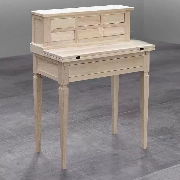 Scrivania in legno arte povera 7 cassetti noce 73x42x98 - Mobili 2G