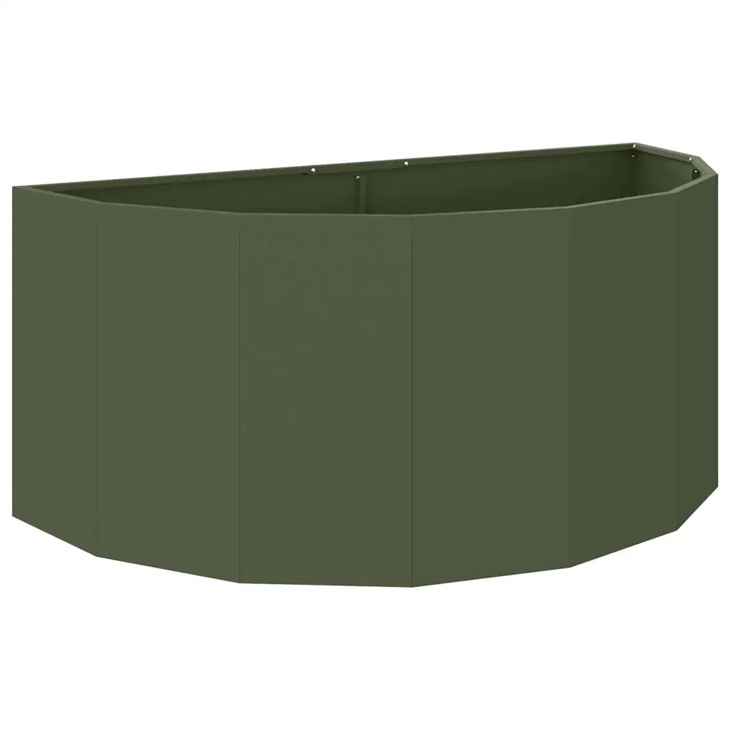 Fioriera | Cassetta per fiori | Vaso Verde oliva 120 x 60 x 50 cm Acciaio