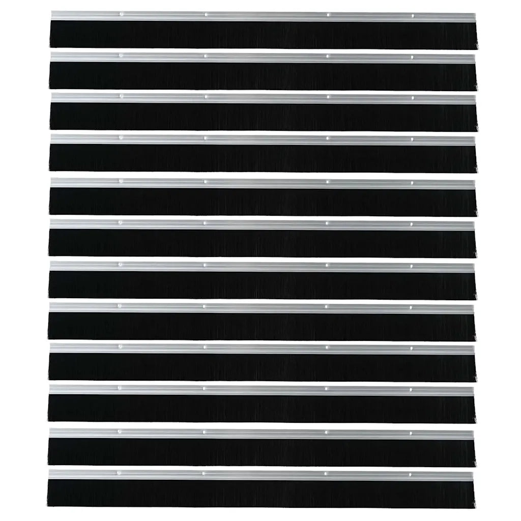 Spazzole per porte a vite 12 pcs Argento 100 cm