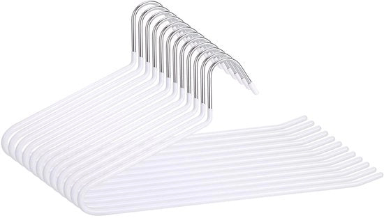 Hangers per abiti antiscivolo - 12 pezzi - Risparmio di spazio - Hangers in metallo per abiti - Per pantaloni/jeans - Organizzazione efficiente