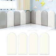 Pannelli per parete 3D, rivestimento autoadesivo per parete, rivestimento per parete impermeabile in PU per camera da bambini, pannello per parete imbottito, testa di letto antibatterico (Bianco, 20x40cm, 4 pezzi)