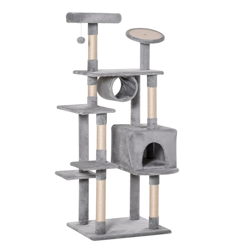 ALBERO TIRAGRAFFI PER GATTINI E GATTI ADULTI DI MAX 4.5KG GRIGIO