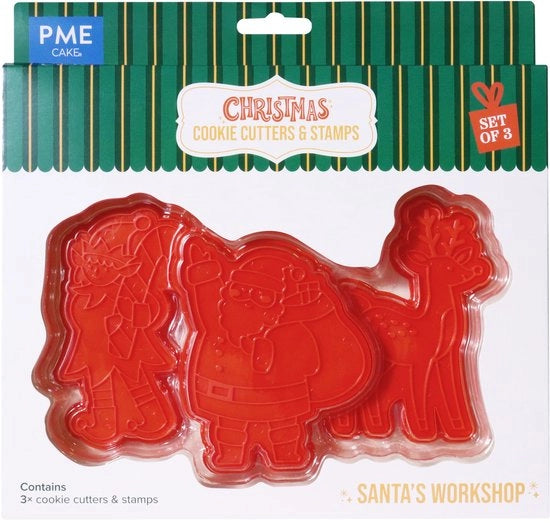 Set di stampi per biscotti a forma di Babbo Natale (lotto da 3)