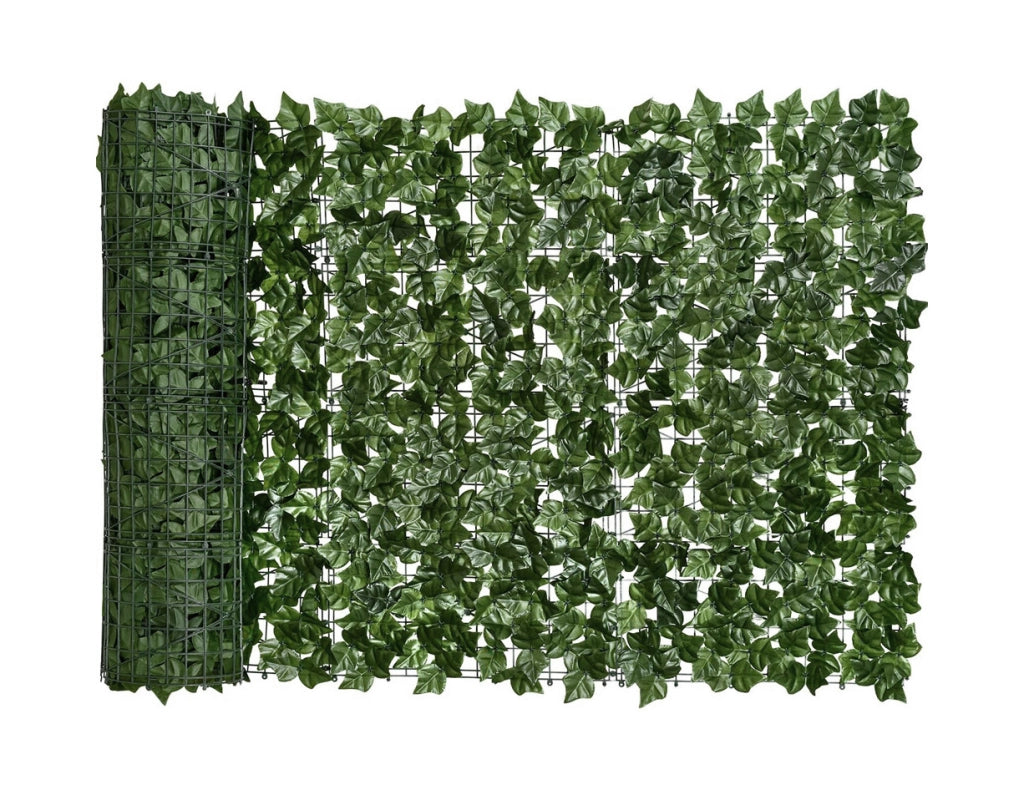 Siepe Artificiale Edera Finta Sempreverde Sintetica Anticaduta Frangivista Frangivento Ringhiera Terrazzo Balcone Giardino diverse Misure - Verde - 1x5Mt
